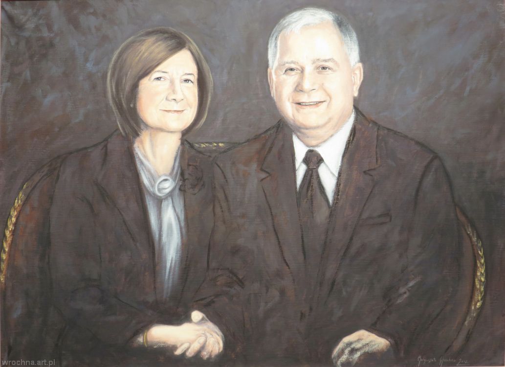 Portrety smoleńskie: Maria i Lech Kaczyńscy, prezydent RP z małżonką