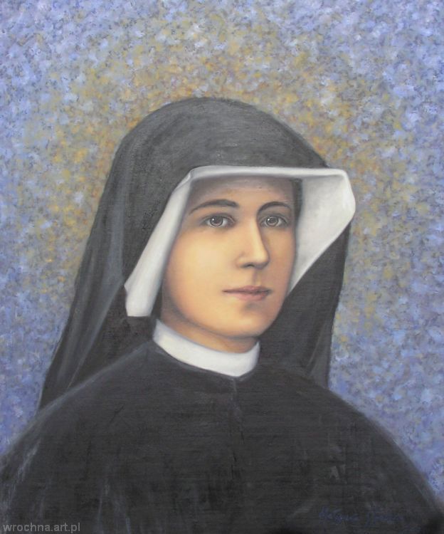 Św. Faustyna, Olej na płótnie.