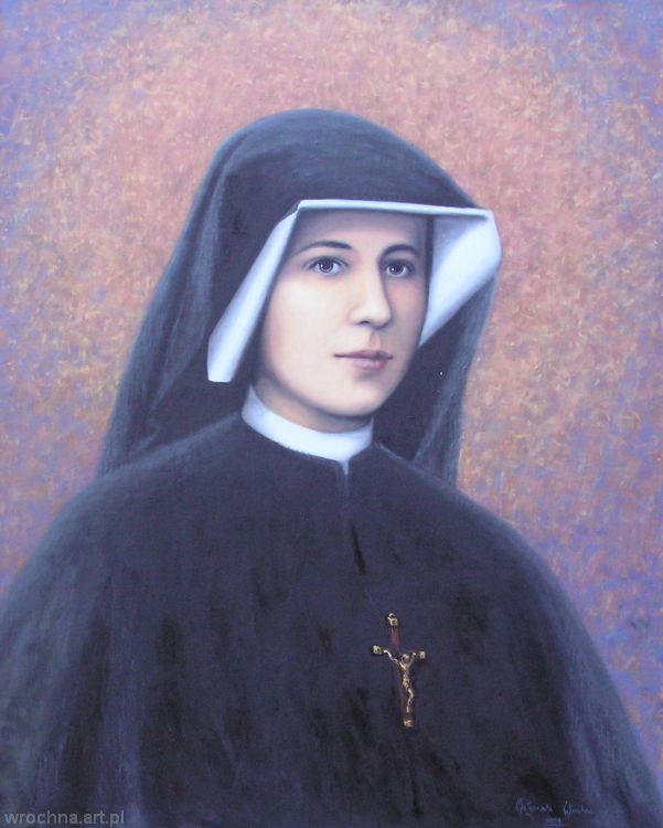 Św. Faustyna, Olej na płótnie.