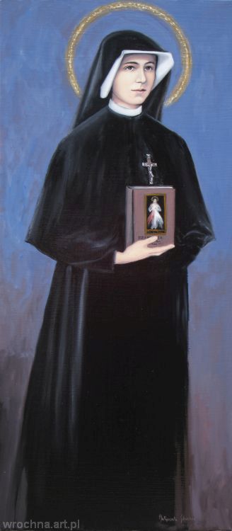Św. Faustyna, Olej na płótnie.