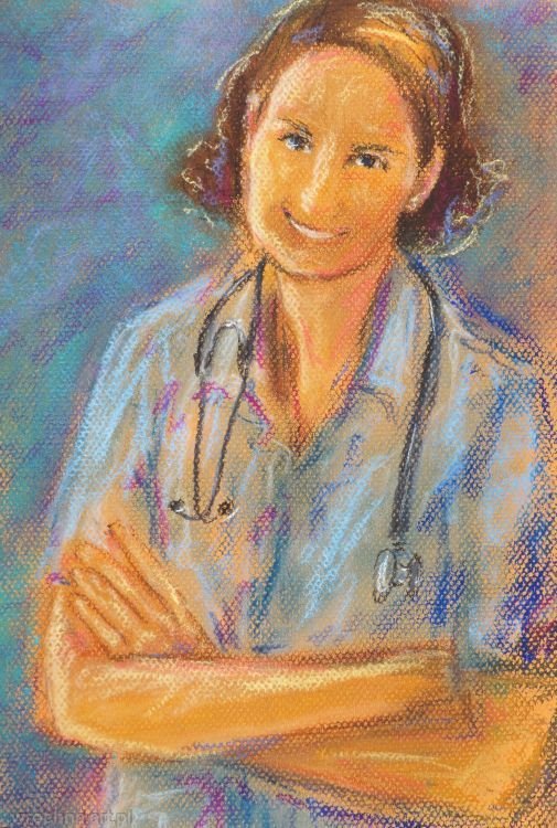 Lekarka, Pastel. Ilustracja do książki.