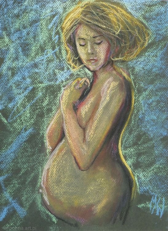 Mama, Pastel. Ilustracja do książki.