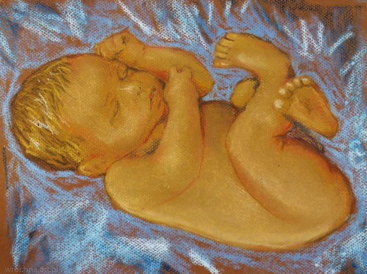 Niemowlę 1, Pastel. Ilustracja do książki.