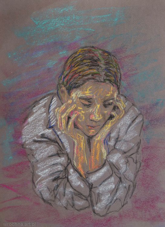 Tak mi ciężko ..., Pastel. Ilustracja do książki.