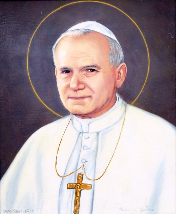 Portret papieża Jana Pawła II, Olej na płótnie lnianym, 46 x 38 cm