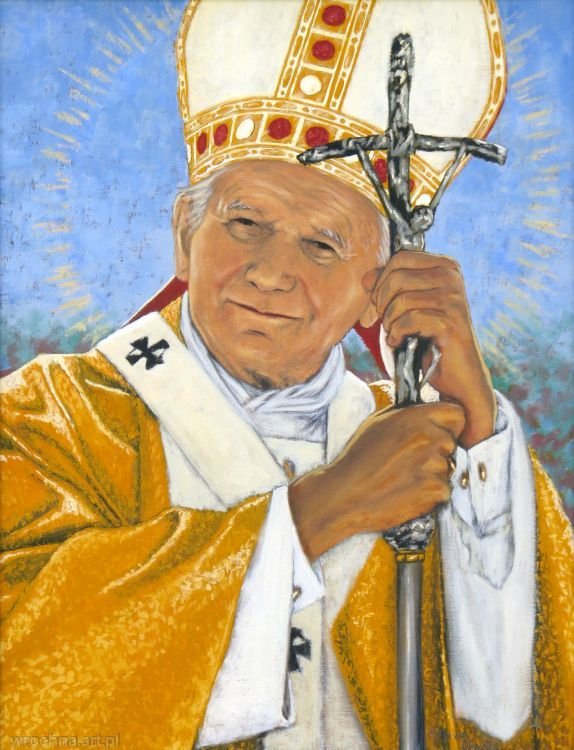 Portret papieża Jana Pawła II, Olej na płótnie lnianym, 65 x 50 cm