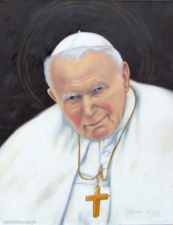 Portret papieża Jana Pawła II, Olej na płótnie lnianym, 38 x 46 cm
