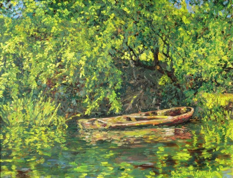 Zielone lato, Olej na płótnie.
