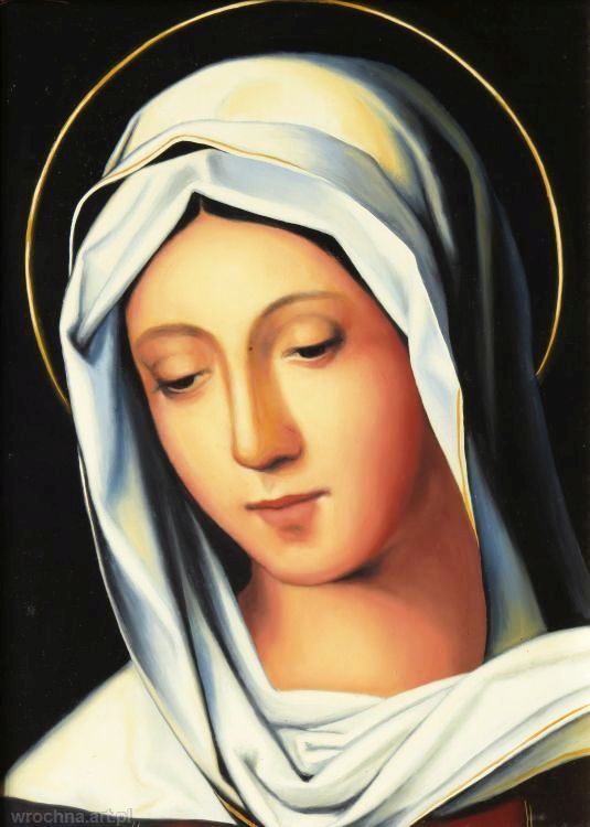 Madonna z Dzieciątkiem, Kopia fragmentu obrazu "Madonna z Dzieciątkiem" Boccaccino.<br>Olej na płótnie lnianym, 33 x 24 cm.