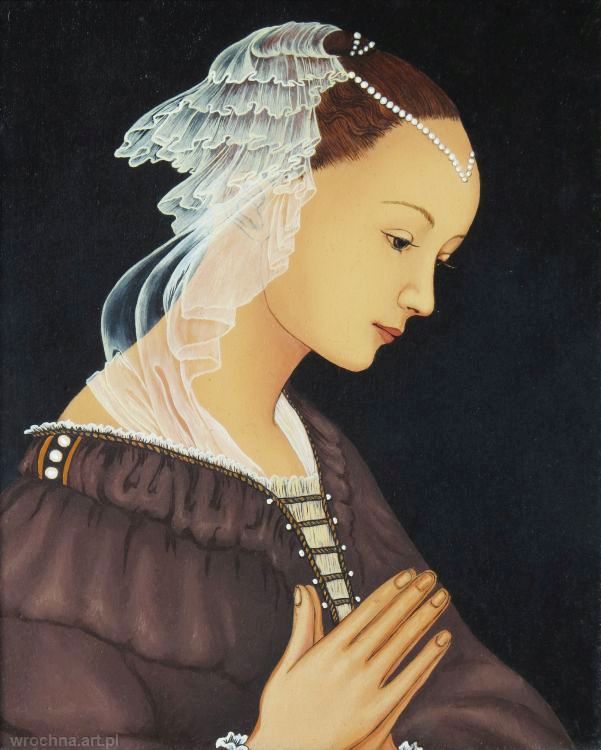 Madonna z Dzieciątkiem, Kopia - na podstawie obrazu "Madonna z Dzieciątkiem" Filippo Lippi<br>Olej na sklejce