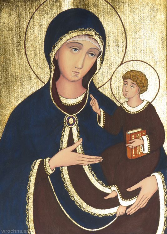 Matka Boża z Dzieciątkiem, Na papierze, 45 x 33 cm.