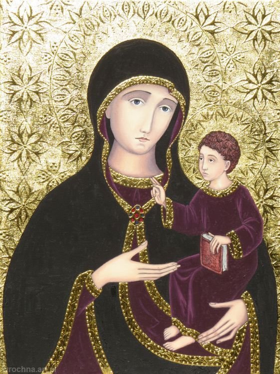 Matka Boża z Dzieciątkiem, Olej na płótnie lnianym, 61 x 46 cm.