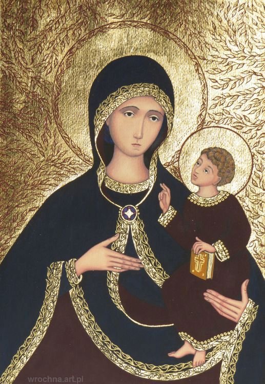 Matka Boża z Dzieciątkiem, Na papierze, 41,5 x 30 cm.