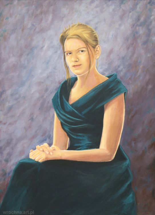 Portret Ani, Olej na płótnie lnianym, 73 x 100 cm.