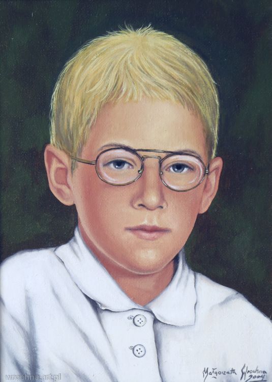 Portret Łukasza, Olej na płótnie lnianym, 33 x 24 cm.