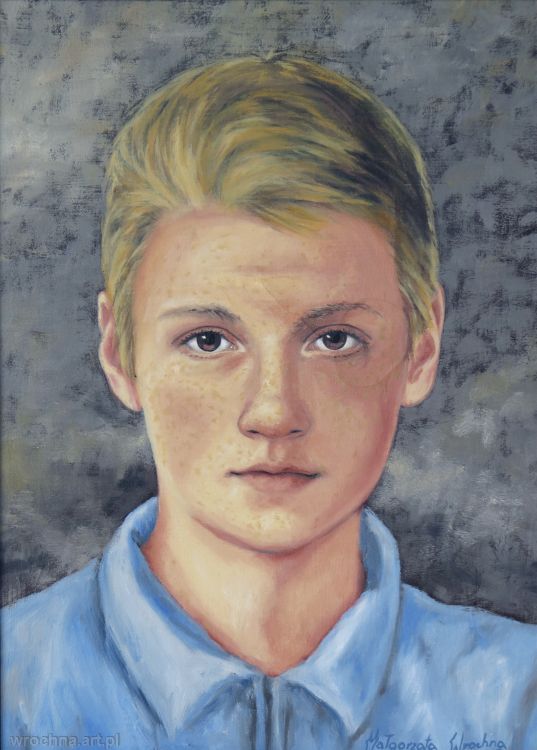 Portret Marcina, Olej na płótnie lnianym.