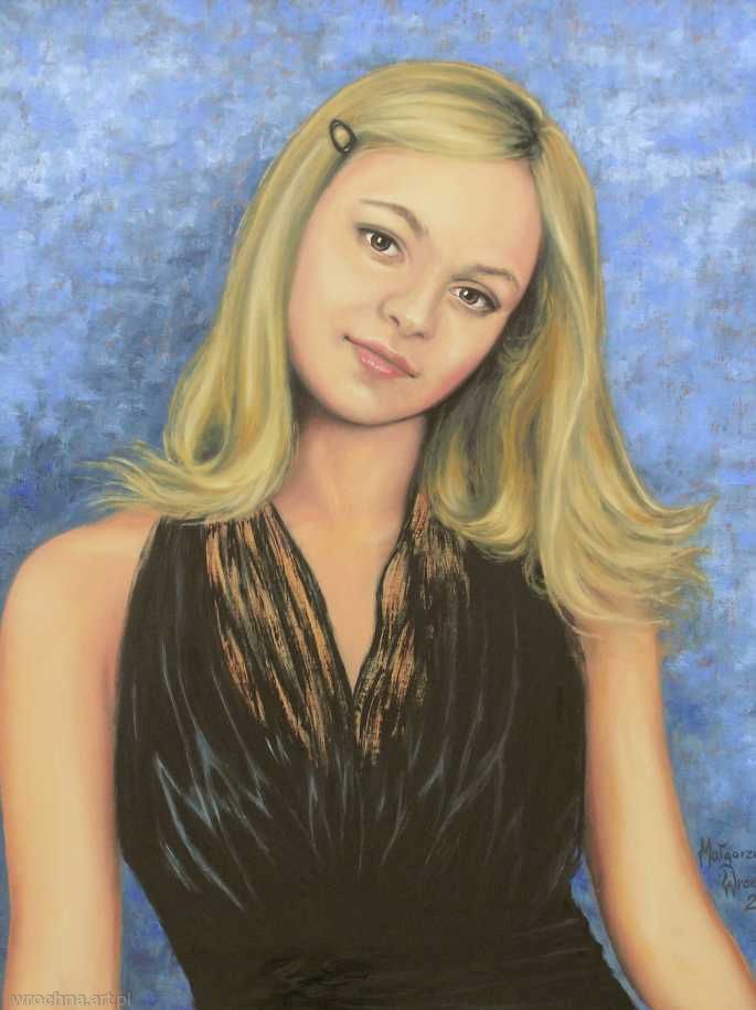 Portret Żanety, Olej na płótnie lnianym, 55 x 46 cm.