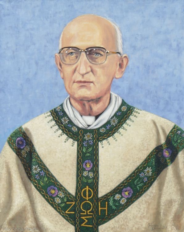 Czcigodny Sługa Boży ks. Franciszek Blachnicki, Olej na płótnie.